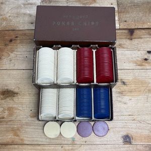 Vintage Peau - Doux (PO - DO) Poker Chips - Embossed Boston Terrier -‎ 196 Chips